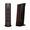 A front and side view of the Sonus faber Lilium floorstanding speakers in wenge wood from the Reference Collection.