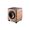 A 45-degree view of the Sonus faber Gravis II Subwoofer in walnut wood finish.